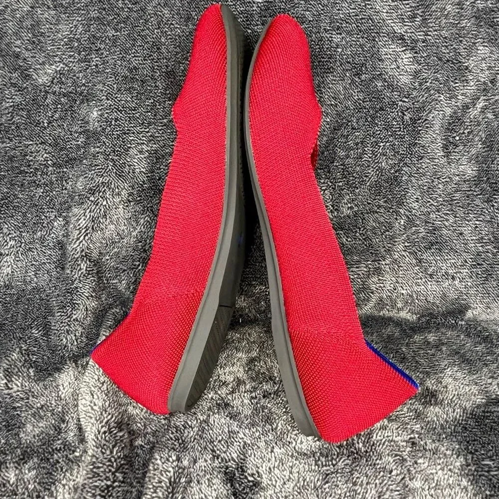 Rothy's Flats Women's 7.5 Red Round Toe Slip-On Knit Shoes
